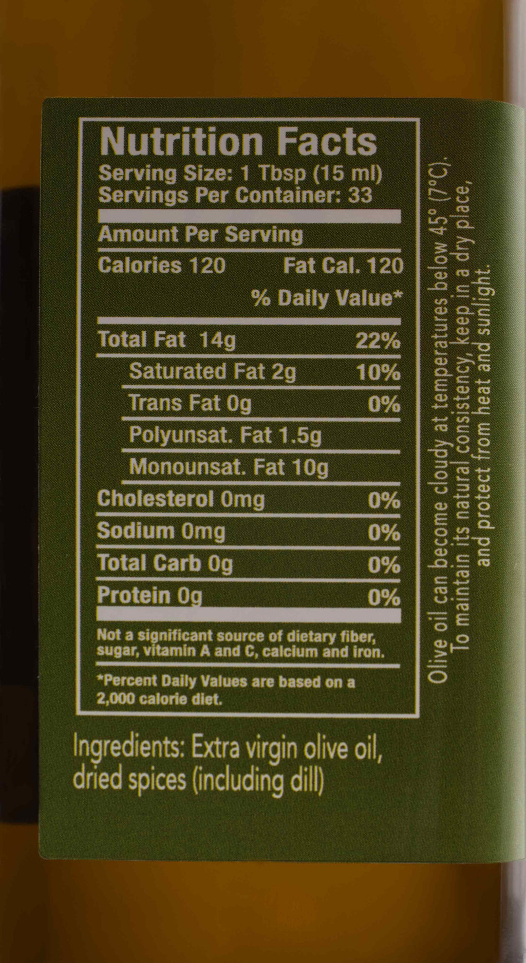 Dill Infused Extra Virgin Olive Oil